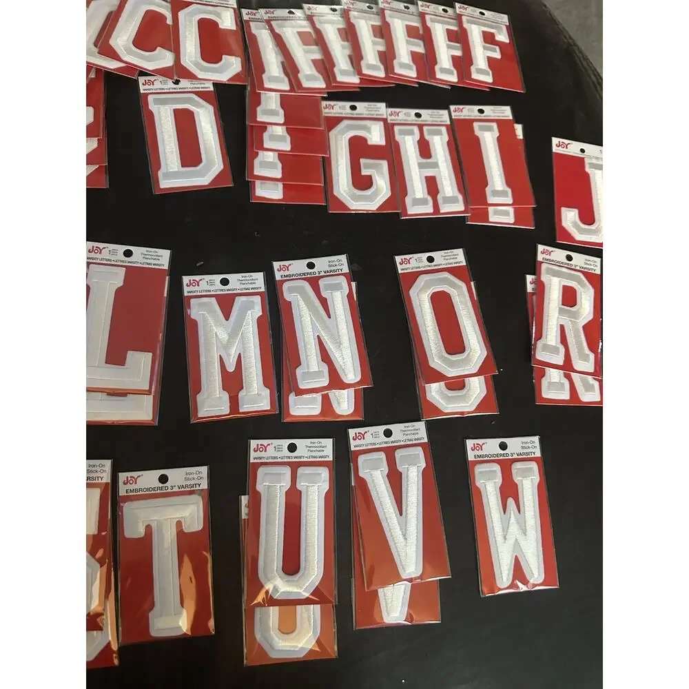 Joy Iron on Letters Lot White 3”